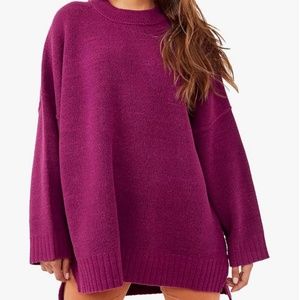 Free People Peached Plum Tunic Sweater